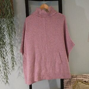 J. Crew Wool Blend Poncho Turtleneck Sweater